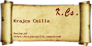 Krajcs Csilla névjegykártya